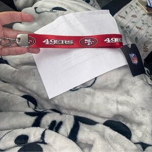 NFL 49ers Red and White Lanyard NWT